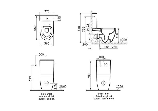 Sento Close-Coupled WC - 5987B003-0096 | VitrA Global